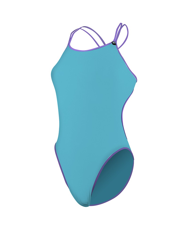 MAILLOT DE BAIN ENTRAINEMENT NATATION EVANS - BLEU CLAIR