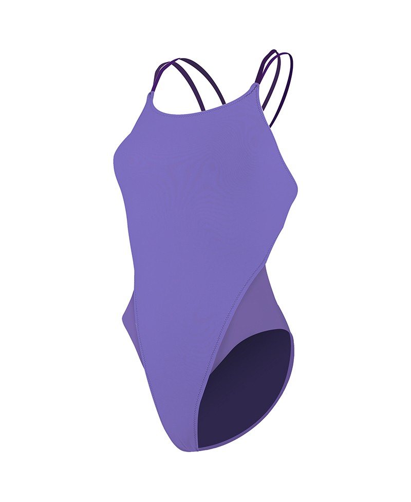 MAILLOT DE BAIN ENTRAINEMENT NATATION DOUBLE BRETELLES LAMIA REVOLUTIONAL LILA