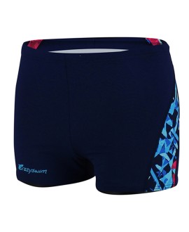 MAILLOT DE BAIN PANEL SHORT ANGARA DESIGN LEON BLEU ET ROUGE