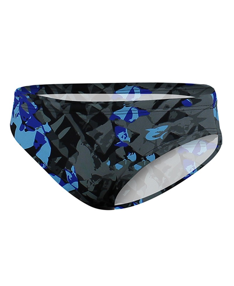 MAILLOT DE BAIN SLIP LEON NOIR ET BLEU