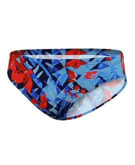 MAILLOT DE BAIN SLIP LEON BLEU ET ROUGE