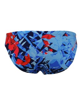 MAILLOT DE BAIN SLIP LEON BLEU ET ROUGE